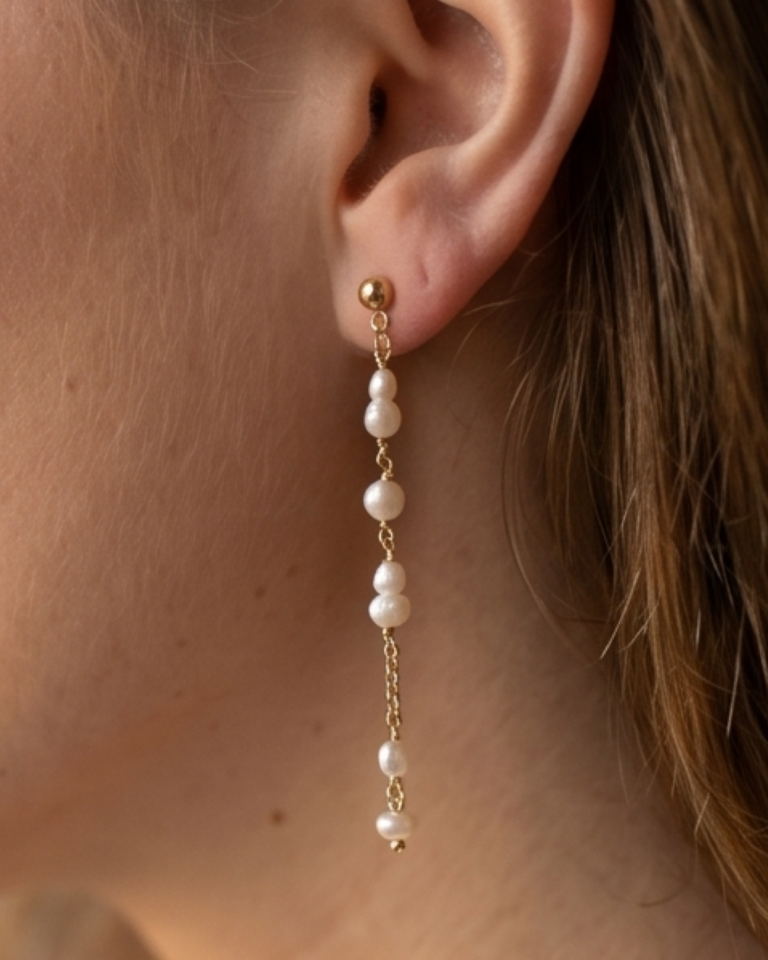MILA GOLD parel oorbellen bruid