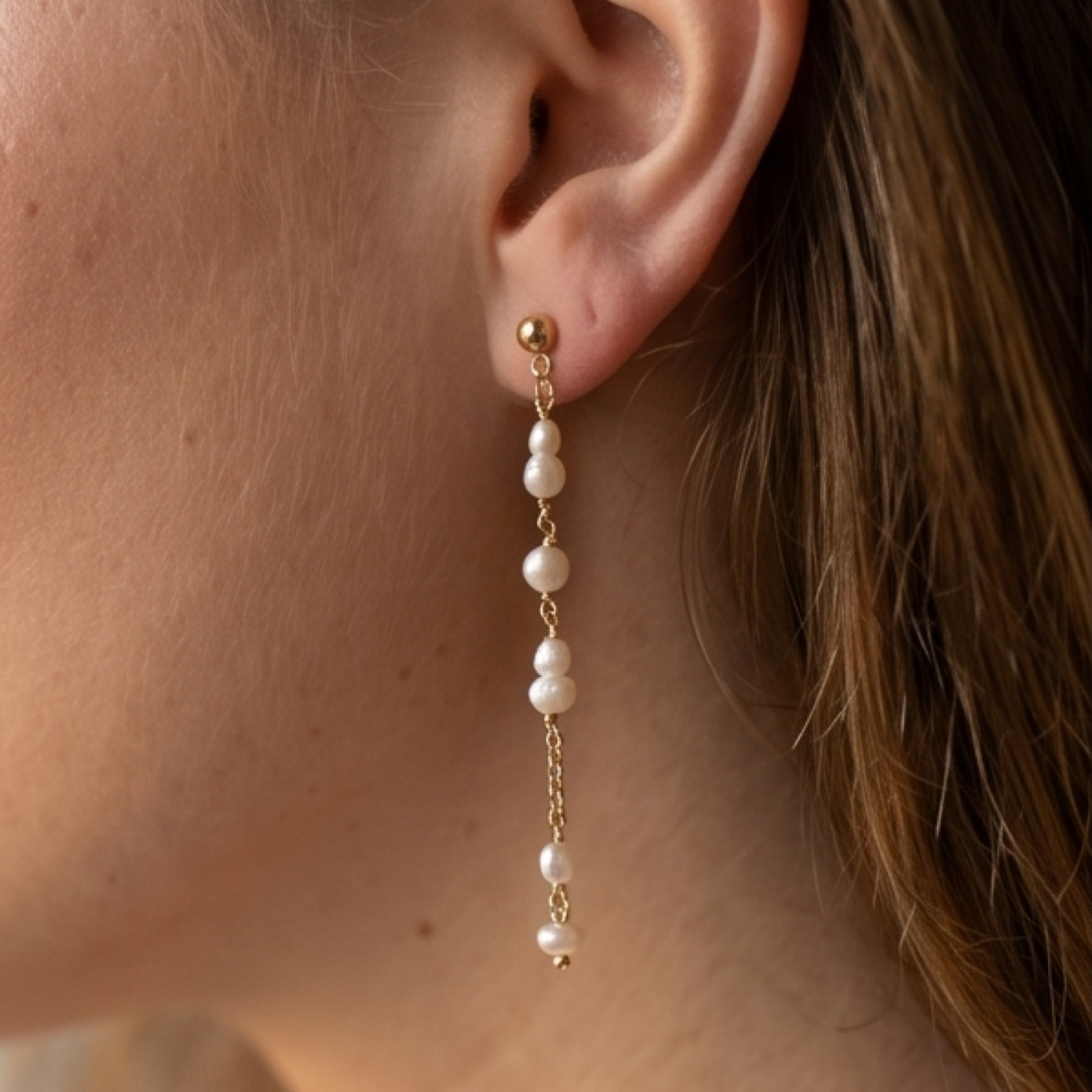 MILA GOLD parel oorbellen bruid