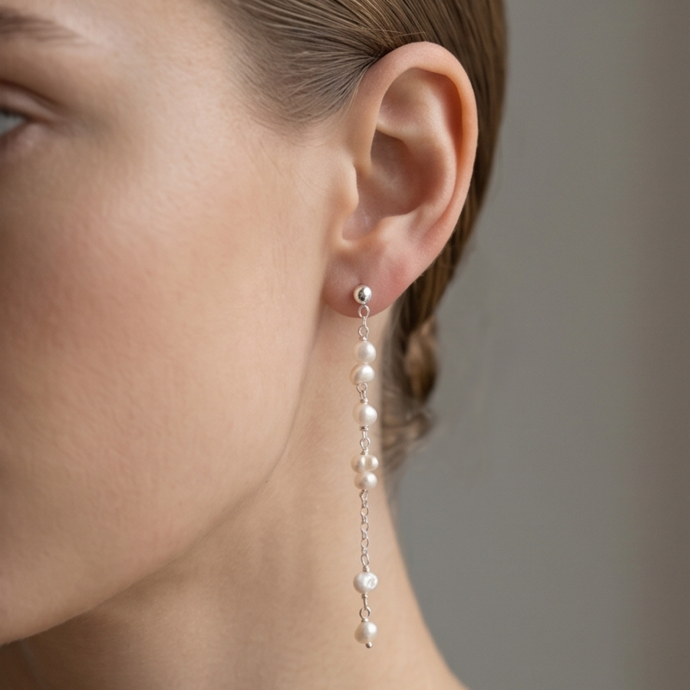 MILA SILVER parel oorbellen bruid 1