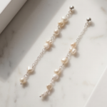MILA SILVER parel oorbellen bruid
