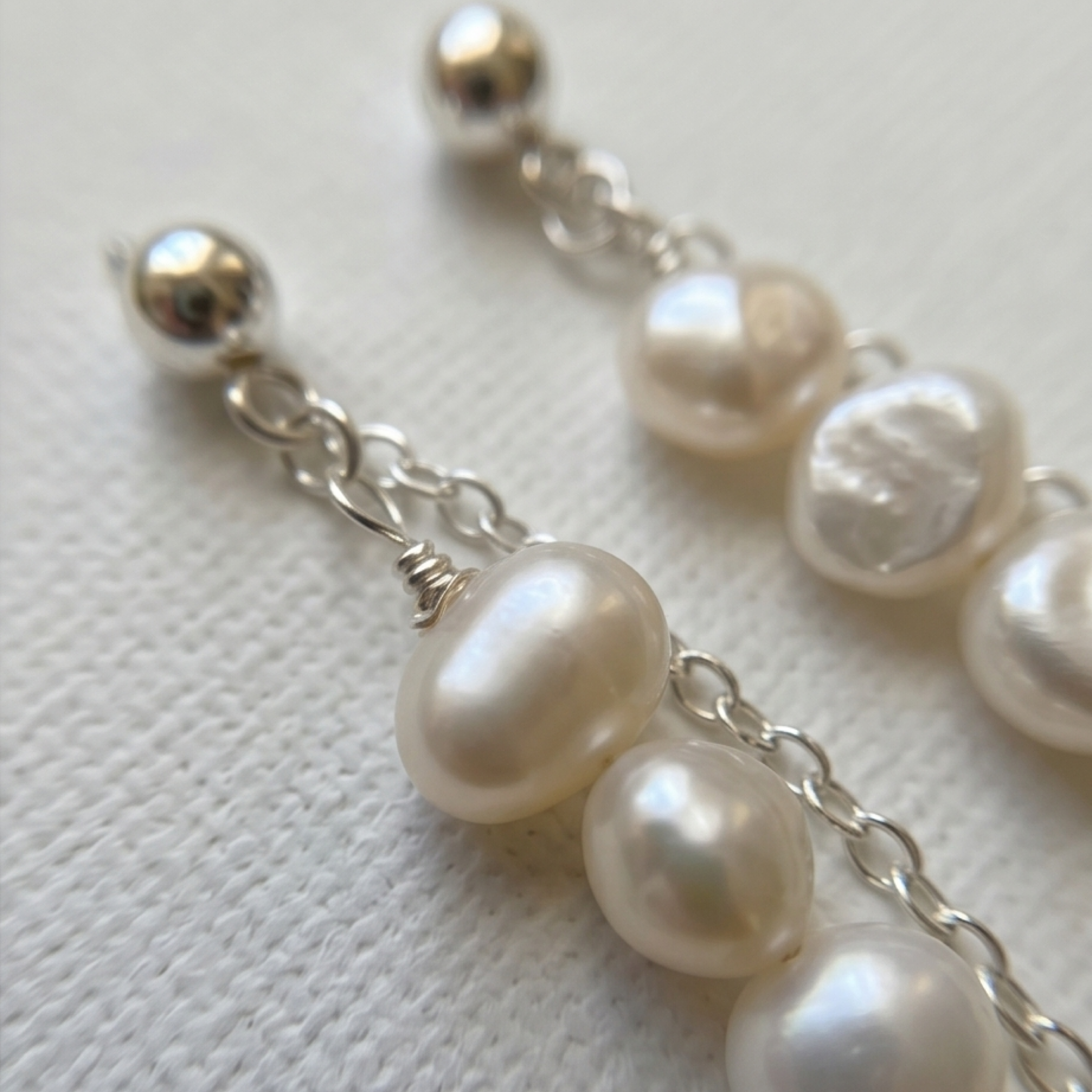 MUSE SILVER parel oorbellen