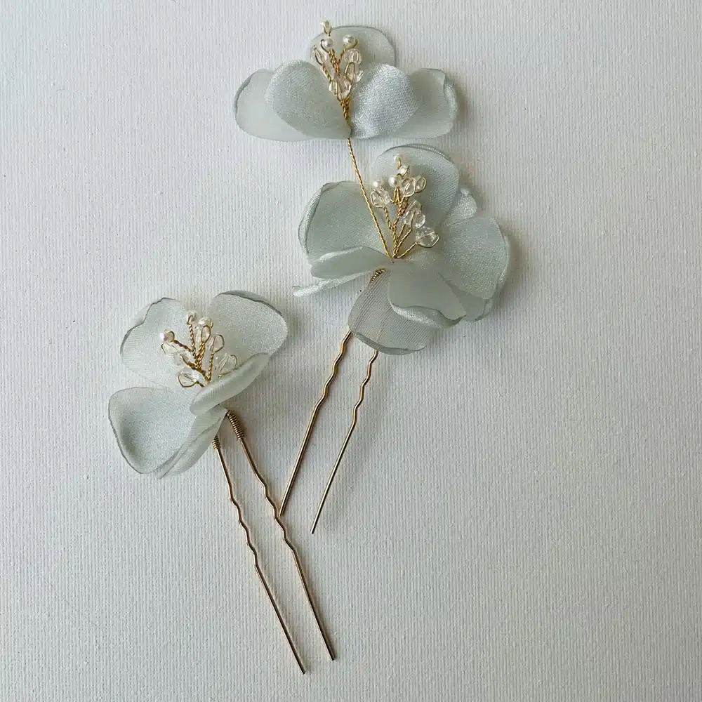 Poppy Aqua Hairpins - Afbeelding 3