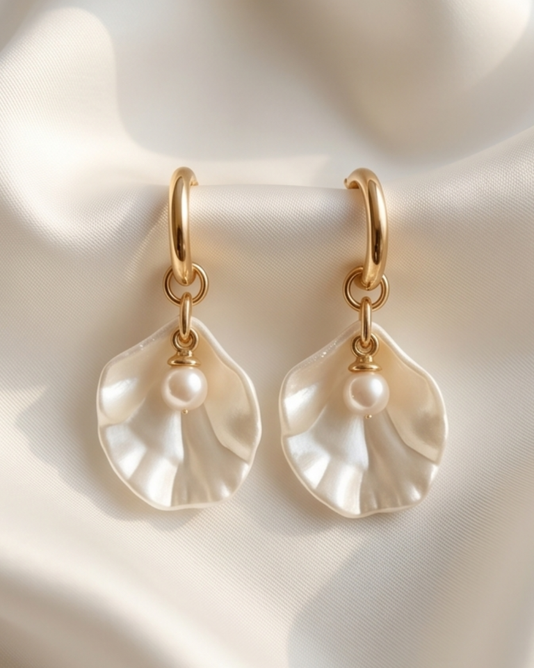 SHELL OORBELLEN SCHELP BRUID 2